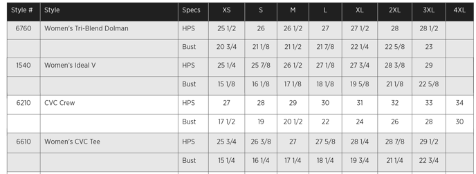 NextLevel_Size Guide